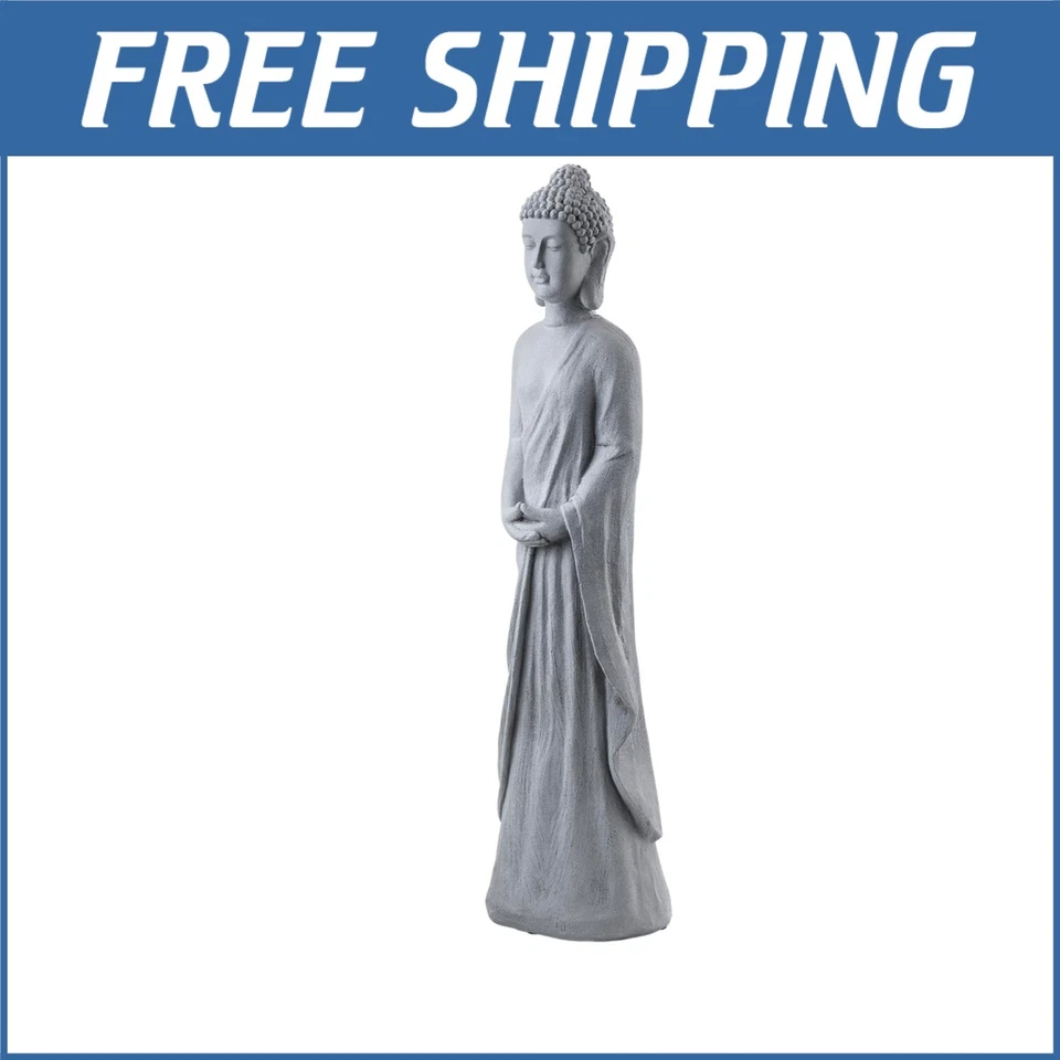 Elegant 32" Outdoor Buddha Statue - Durable Cement Sculpture for Gardens - Image 1 of 4