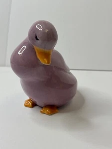 Enesco Vintage Duck Figurine 1980s Purple & Orange Easter Spring Decor SP9 - Picture 1 of 7
