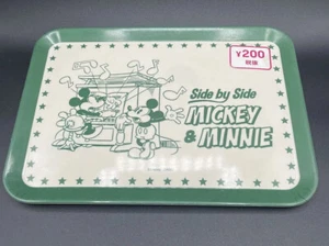 Japanese Mickey And Minnie Mouse Green Border Bamboo Fiber Tray - Picture 1 of 8