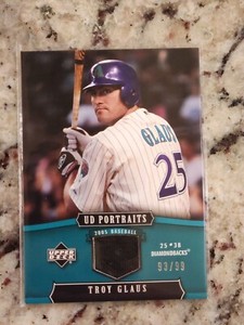 2005 Upper Deck UD Portraits Jersey Emerald #4 Troy Glaus /99