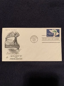 Estampilla de 5 centavos de portada de primer día Alliance for Progress 1963 segundo aniversario correo de EE. UU. - Imagen 1 de 6