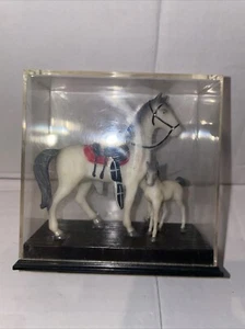 Standing Plastic Horse Statue On A Base w/Display Case Excellent Details 3 1/4” - Picture 1 of 2