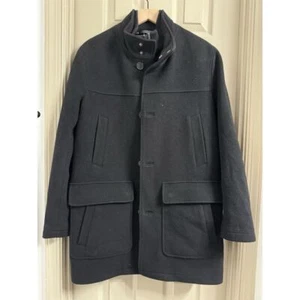 Cole Haan Men Small Wool Cashmere Blend ButtonDown and Full Zipper Peacoat Heavy - Picture 1 of 8