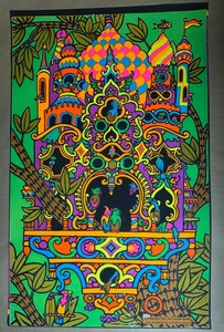 RUSSIAN BIRD HOUSE VINTAGE 1970 BLACKLIGHT THE THIRD EYE POSTER By Macbeth #120 - Picture 1 of 9