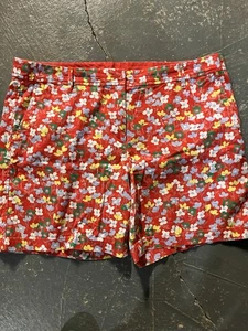Talbots Girlfriend Chino Short 14 Red/flowers - Picture 1 of 2