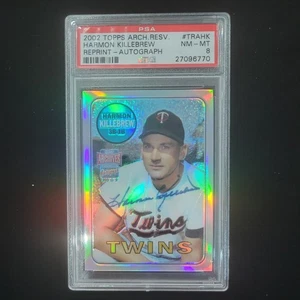 2002 Topps Archives Reserve Harmon Killebrew Autograph Refractor PSA 8 #TRAHK - Picture 1 of 11