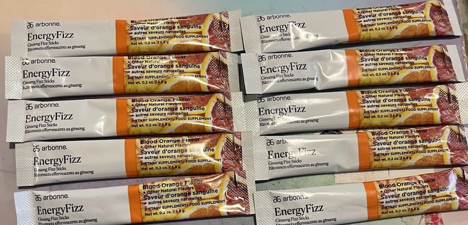 Arbonne Energy Fizz Sticks Sangre Naranja Nueva Caja 10 Palos 5/27 Foto 1 de 1