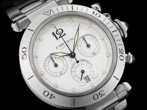 Cartier Pasha 38mm Chronograph W31030H3 #Su237 - Picture 1 of 6