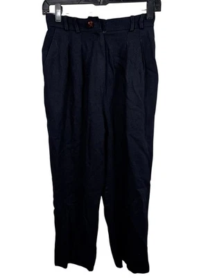 Pantalón de vestir plisado vintage JH Collection azul marino plisado forrado lana tiro alto Foto 1 de 4