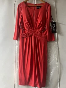 Vestido de rímel para ocasiones especiales rojo lentejuelas longitud media manga 3/4 elástico nuevo con etiquetas 16 - Imagen 1 de 20