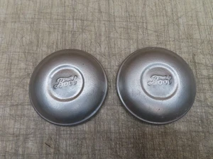 (2) VTG BOOL FOOL MODEL A FORD HUBCAPS WIRE WHEEL CENTER CAP - Picture 1 of 10