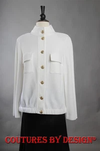 St John Knits Metro Field Trellis Jacket Bianco Size Petite NWT MSRP $1095 - Picture 1 of 2