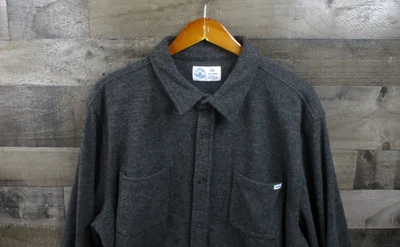 Hurley Shirt Mens 2XL Gray Sweater Twill Long Sleeve Button Up Stretch New Tags - Image 1 of 4
