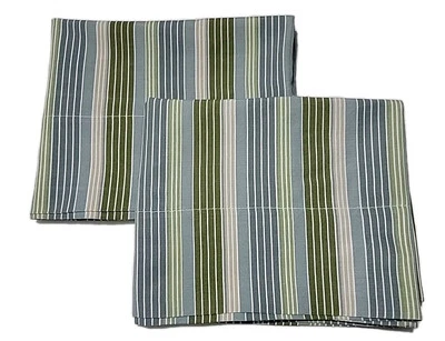 Juego de 2 fundas de almohada a rayas azules, verdes y tostadas.  20 X 30 Estándar/Queen Foto 1 de 4