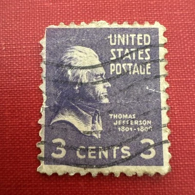 Vintage   Violet Thomas Jefferson 3 Cent US Postage Stamp C17 - Изображение 1 из 2