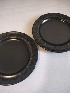 Franciscan Pottery Zanzibar Salad Plate Black Purple Vintage 2 Plates Stoneware  - Picture 1 of 8