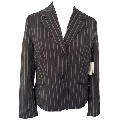 Judith Hart Striped Blazer - Gray and White with denim undertones Sz: 16 NWT - Image 1 of 4