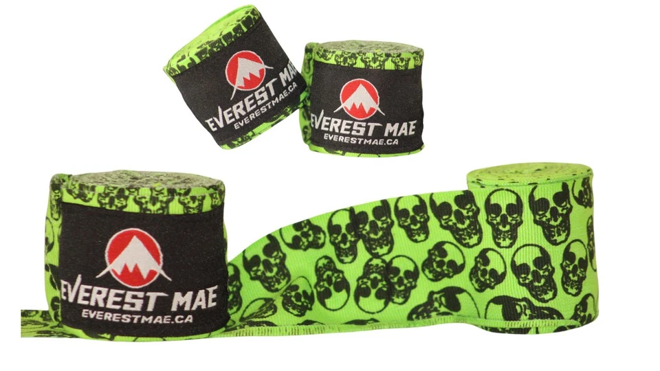 Everest MAE 180 дюймов ручные обертки для бокса черный череп полуэластичный крючок и петля застежка - Изображение 1 из 1
