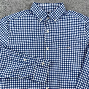 Camicia Vineyard Vines Performance Uomo Blu Medio Gingham Vestibilità Classica Tucker - Foto 1 di 9