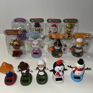 Lot Of 13 Dancing Solar Powered BobbleHeads Character Animal Themed Holiday - Picture 1 of 15
