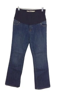 Gap Maternity Jeans Blue Cotton Denim Size 4 Full Panel Ankle Boot Cut Pant MINT - Picture 1 of 4