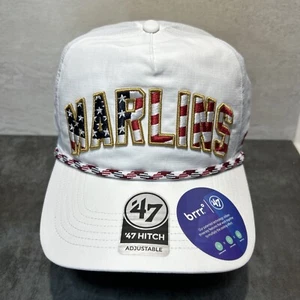 Miami Marlins Hat '47 Brand USA Flag Flutter Hitch Chorded Cooling Cap H30 - Picture 1 of 9