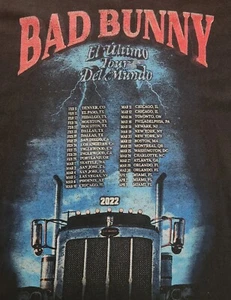 Bad Bunny El Ultimo Tour Del Mundo 2022 T-Shirt XL Rare Eighteen Wheeler - Picture 1 of 6