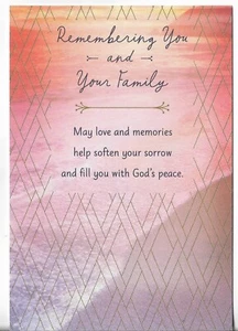 NEW Sympathy Card 4.75x7 Remembering You & Your Family - Soften Your Sorrow - Picture 1 of 3