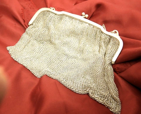 ART DECO STERLING SILVER MESH DANCE BAG PURSE 1920 Cover