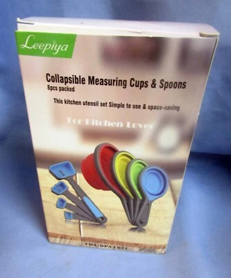Collapsible Measuring Cups and Spoons Set,8 Piece Portable Silicone Measuring Cu - Image 1 of 3