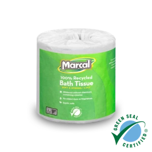 Standard Bathroom Tissue White 100% Recycled Fiber 4" L x 3.5" W | 48 Roll/Case - Picture 1 of 2