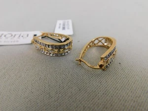 Victoria Townsend 18K Gold over Sterling Silver Diamond Earrings 1/2 CT TW #1136 - Bild 1 von 5