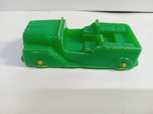 Vintage 1950s Hard Plastic Green Jeep~ Yellow Wheels - Picture 1 of 5