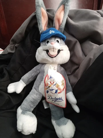 Vintage 1991 Detroit Tigers MLB Bugs Bunny Warner Bros Plush Doll Ornament Cover