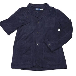 $998 Polo Ralph Lauren Azul Marino Cabra Gamuza Chaqueta Utilitaria Para Hombres Talla 2XL - Imagen 1 de 10