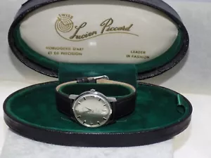 Men's Vintage LUCIEN PICCARD SeaShark Mechanical Swiss Automatic Watch WORKS Box - Picture 1 of 9