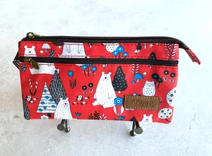 Wallet/Clutch Purse KKBag Multi-pocket eco-friendly "Forest Bear" Red - Picture 1 of 4