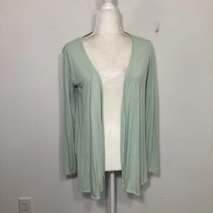 The Limited Womens Cardigan Medium Green Open Front Sheer Pleated Back Casual - Picture 1 of 12