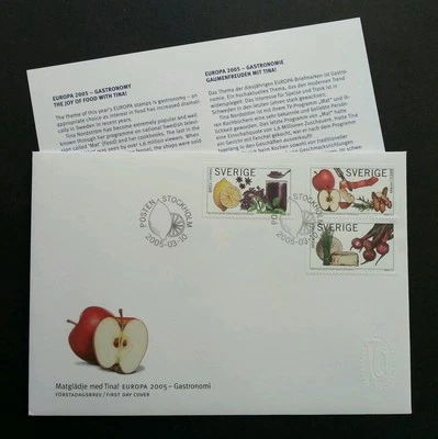 *FREE SHIP Sweden Gastronomy 2005 Food Fruits Vegetables Apple (FDC) *non fv - Image 1 of 4