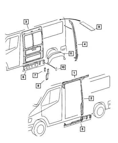 Refuerzo de panel de techo genuino Mopar 2003-2006 Dodge Sprinter 3500 5121903AA Foto 1 de 1