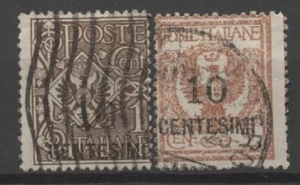 No: 128775 - ITALY - LOT OF 2 OLD STAMPS w. OVERPRINTS - USED!! - Picture 1 of 1