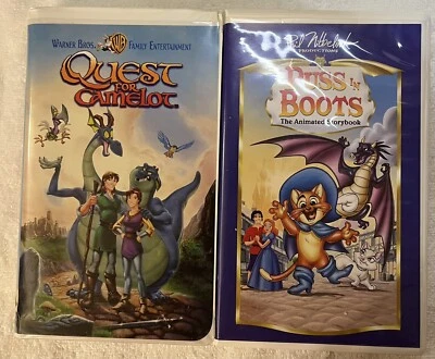Adventure Children’s VHS Lot/ Puss In Boots/ Quest For Camelot - Image 1 of 3