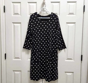 Vestido para mujer Gudrun Sjoden algodón orgánico cuello redondo manga 3/4 lunares talla XL - Imagen 1 de 7