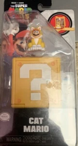 The Super Mario Bros Movie Cat Mario 1" Actionfigur mit Fragezeichenwürfel - Bild 1 von 5