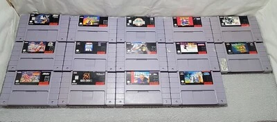 Super Nintendo SNES Game Lot (14) - Smash TV, Mortal Kombat 3, E.D.F., Batman + - Image 1 of 4