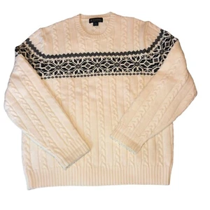 BROOKS BROTHERS Herren Pullover Sweater elfenbein extra fein Merinoholz Zopfmuster XL - Bild 1 von 8