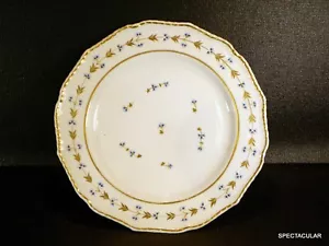 ANTIQUE RARE 9" DINNER PLATE ~CHANTILLY SPRIG by BLOOR DERBY (1825-1848) - Picture 1 of 7