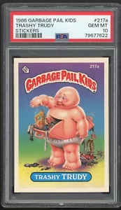 1986 Topps Garbage Pail Bambini 6a Serie #217a Trashy Trudy PSA 10 GEMME NUOVO DI ZECCA OS6 - Foto 1 di 2