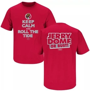 OHIO STATE BUCKEYES "Keep Calm and Roll the Tide" Jerry Dome or Bust Red Medium - Picture 1 of 3