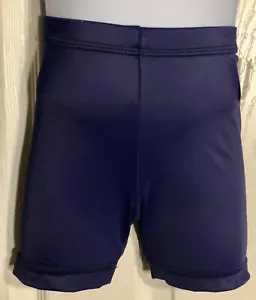 GK CHILD SMALL MINI WORKOUT SHORTS NAVY NYLON/SPANDEX GYMNASTICS DANCE CHEER CS - Picture 1 of 6